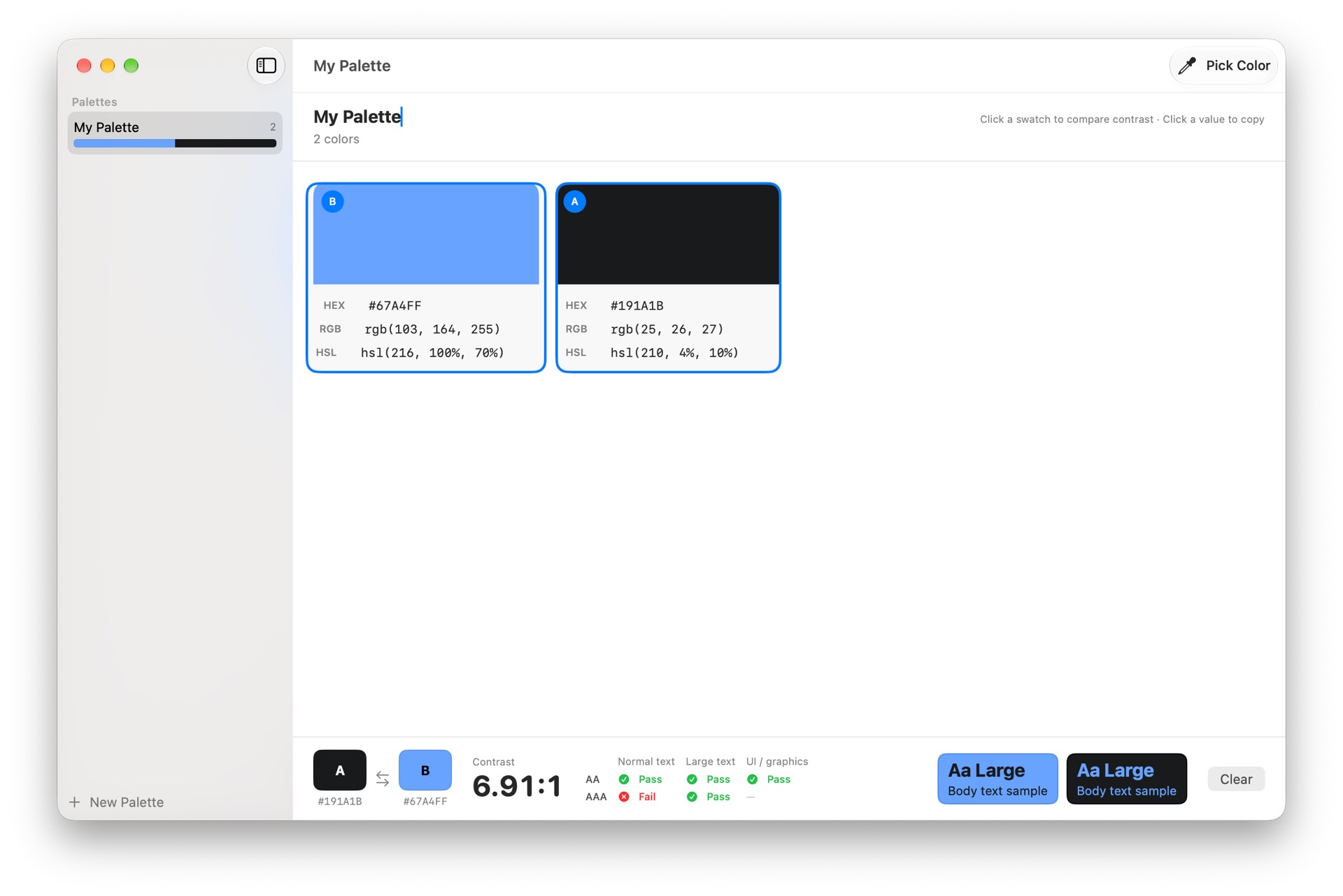 Screenshot of Palette Picker