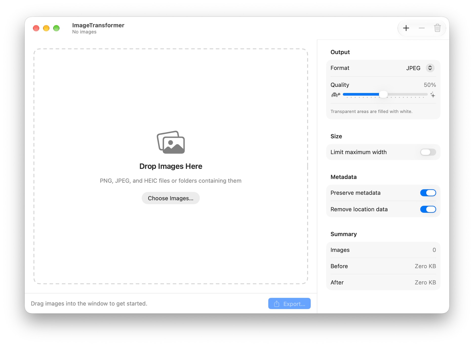 Screenshot of ImageTransformer